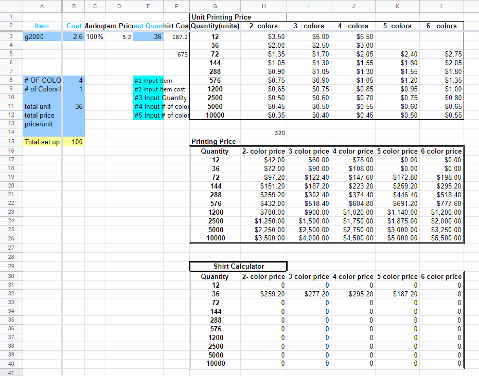 Originele Excel-gebaseerde calculator