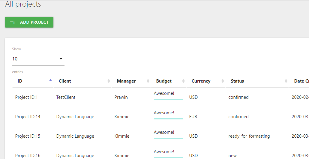 Projectpagina Screenshot