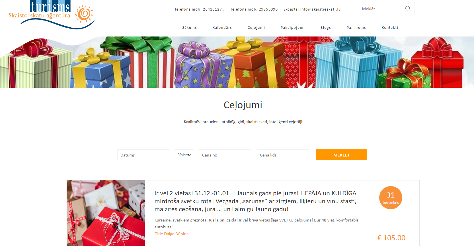 Evenementenlijst screenshot